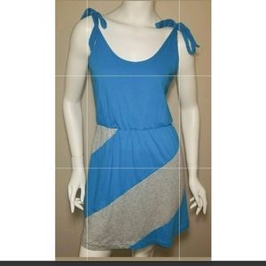 Roxy Womens Blue Knot-Front Skater Dress Size L